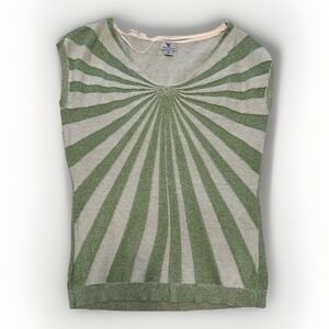 Worthington Women VTG Green Metallic Combo Top Large‎ Glitter Y2K Festival Party